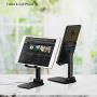 Adjustable Cell Phone Stand, Foldable Desktop Cell Phone Holder Cradle Dock Holder, Phone Stand for iPhone and All Smart Phones and Tablets（Black