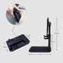 Phone Stand, Foldable Desktop Cell Phone Tablet Stand, Folding Nonslip Silicone Multi-Angle Adjustable Sturdy Metal Phone Holder for Mobile Phone, iPad, Nintendo Switch, Tablets (4-12.9) (Black)