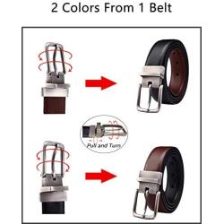 Mens Belt, Bulliant Leather Reversible Belt 1.25" For Mens Dress Casual Golf Belt,One Reverse for 2 Colors