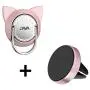 Magnetic Phone Ring Holder Cat with Car Mount, Magnet Swivel Phone Finger Ring Stand, 360 Degree Ring Grip for Cell Phone and Tablet (1 Set,Rose Gold) Magnetic Phone Ring Holder Cat with Car Mount, Magnet Swivel Phone Finger Ring Stand, 360 Degree Ring Grip for Cell Phone and Tablet (1 Set,Rose Gold)