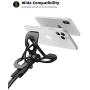 Phone Holder Bed Gooseneck Mount - Lamicall Flexible Arm 360 Mount Clip Bracket Clamp Stand for Cell Phone 11 Pro XS Max XR X 8 7 6 Plus 5 4, Galaxy S10 S9 S8 S7 S6, Overall Length 33.4In(Black)