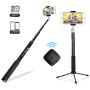 Fotopro 36" Selfie Stick with Bluetooth Remote Cliker, Phone Tripod Mount, Removable Mini Tripod, Extendable Monopod Travel Tripod Stand for Android Smartphone iPhone Samsung Galaxy Huawei