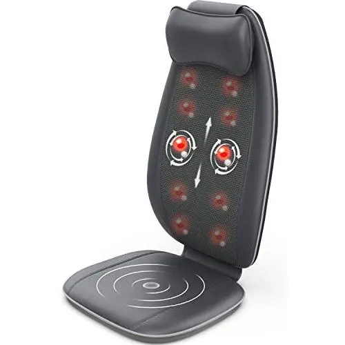 Back Massager, RENPHO S-Shaped Shiatsu Massage Seat Cushion with Vibration, Heat, Deep Kneading Rolling, Massage Chair Pad for Shoulder Waist Hips Muscle Pain Relief. Use at Home & Office & Car Back Massager, RENPHO S-Shaped Shiatsu Massage Seat Cushion with Vibration, Heat, Deep Kneading Rolling, Massage Chair Pad for Shoulder Waist Hips Muscle Pain Relief. Use at Home & Office & Car