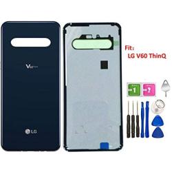 V60 Back Glass Replacement Door Housing Back Cover W/Tape Assembly Parts for LG V60 ThinQ V600 5G All Model + Eject Pin Tools (V60/Blue)