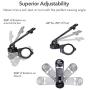 Rokform - Motorcycle Handlebar Cell Phone Mount, Mounts to ANY Handlebar Measuring from 7/8" to 1-1/4", Secures Phone Via Quad Tab Twist Lock Mount and Built-In Magnet Mount (Black)