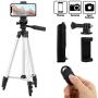 Coching Phone Tripod, 42 Inch 106cm Aluminum Lightweight Tripod for iPhone/Cellphone, Camera and GoPro, Quick Release Plate, Bluetooth Remote Control, Phone Clip and Gopro Mount, Carrying Bag (Silver)