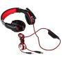 Gaming Headset Compatible PS4 New PC Mac, AFUNTA Over-Ear Headphones with Microphone Noise Isolating Deep Bass Surround with LED Lights - Black + Red