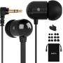 Betron B750s Earphones, Wired in-Ear Headphones, Noise Isolating Tangle-Free Earbuds, Heavy Deep Bass, Compatible with iPhone, iPad, MP3 Players, Samsung Smartphones, Tablets and Laptops, Black