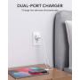 AUKEY USB Wall Charger with Foldable Plug, Ultra Compact USB Charger Dual USB Port 2.4A Output for iPhone 11 Pro Max, iPad Pro, AirPods Pro, Samsung and More