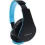 PowerLocus Wireless Bluetooth Over-Ear Stereo Foldable Headphones, Wired Headsets with Built-in Microphone for iPhone, Samsung, LG, iPad (Black/Blue)