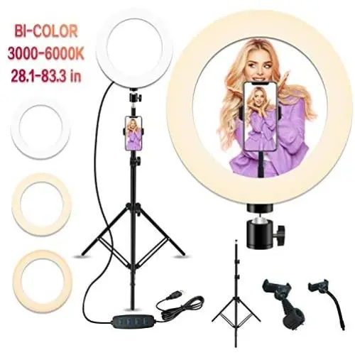 10’’ LED Ring Light with Stand and Phone Holder, Peteme Selfie Halo Light for Photography/Makeup/Vlogging/Live Streaming, Compatible with Phones and Cameras 10’’ LED Ring Light with Stand and Phone Holder, Peteme Selfie Halo Light for Photography/Makeup/Vlogging/Live Streaming, Compatible with Phones and Cameras