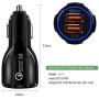 USB Car Charger, SHOCKTU [ Dual Qualcomm Quick Charger 3.0 Car Charger] Dual USB Charger, Quick Fast Charger 30W Dual USB Ports 12V/24V for Samsung Galaxy S10 S9 S8 Plus S7 Note9 iPhone 11-Black