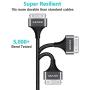 AGVEE Unbreakable Nylon Braided [3 Pack 6ft] 30 Pin Heavy Duty Fast Charger Cable, Slim Metal Shell End Case Friendly Charging Data Cord for iPhone 4/4S, iPad 1/2/3, iPod, Black Gray