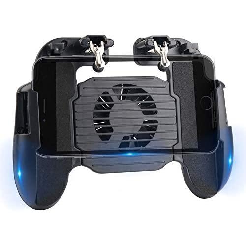 AZFUNN Mobile Game Controller with Charger Cooling Fan for PUBG L1R1 Mobile Game Trigger Joystick