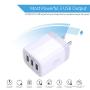 Wall Charger, USB Charger Adapter, Ailkin 3.1A/3Pack Muti Port Fast Charging Station Power Charge Base Block Plug Replacement for Phone 11Pro Max/X/8/7 Plus, Samsung S9/S8/S7, Kindle Fire USB Plug