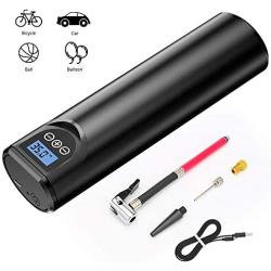 Extractme Portable Air Compressor Hand Held Tire Pump 2000mAh Electric Air Pump for Car Tires with Digital LCD Display 150 PSI for Automobile Bike Bicycle Ball Balloon with LED Light