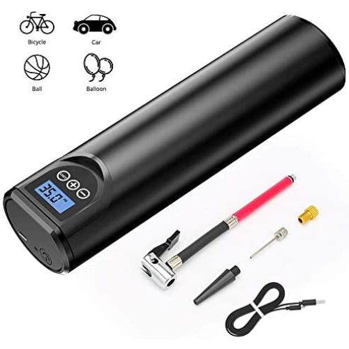 Extractme Portable Air Compressor Hand Held Tire Pump 2000mAh Electric Air Pump for Car Tires with Digital LCD Display 150 PSI for Automobile Bike Bicycle Ball Balloon with LED Light