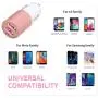 Fast Micro USB Car Charger, Compatible for Samsung Galaxy S7 Edge/S7/S7 Active/S6/S5, J7/3/2, Note5/4, Moto G5/G4, Z2, LG Stylo 3/2 Android Phones, 30W Dual Port Car Adapter with 3ft Cord-Gold Rose