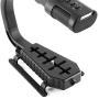Video Handle Grip with Integrated Microphone for DJI OSMO, Sevenoak Universal Camera Handheld Stabilizer Built-in Stereo Mic for Skateboarding iPhone 11 X 8 8 Plus 7 7 Plus Smartphone GoPro Sony RX0