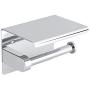 Yosoo Stainless Steel Toilet Paper Roll Holder with Shelf Multifunctional Self-Installed Wall Mounted with Mobile Phone Holder Stand