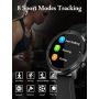 Smart Watch, Popglory Smartwatch HR, Touchscreen 1.3" Fitness Watch with Blood Pressure Monitor, IP68 Waterproof Fitness Watch, 15 Days Battery Life Compatible with Android Phones and iPhone