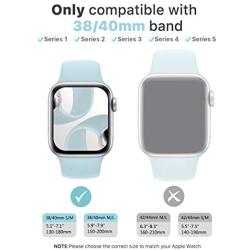 Sport Band Compatible for Apple Watch Band 38mm 40mm 42mm 44mm, EXCHAR Soft Silicone Band Replacement Wrist Strap for iWatch Series 5/4/3/2/1, Nike+, Sport, Edition