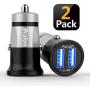Mini 2 USB Car Charger, Bralon 2-Pack 3.4A/18W Smart Car Charger Fit for Galaxy S9/S8/S7/S6/Edge/Plus,iPhone X/8/7/6/5, iPad Pro/Air 2/mini and More