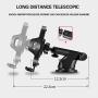 Car Mount for Cell Phone Dashboard Windshield Smartphone Holder Stand Black Compatible iPhone 11 Pro XS Max X XR 8 Plus Samsung Galaxy S20 S10 S9 S8 Note 10 9 and More
