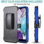 CasemartUSA Phone Case for [LG Aristo 5], [Refined Series][Blue] Shockproof Protective Cover with Built-in Kickstand & Swivel Belt Clip Holster for LG Aristo 5 (T-Mobile, Metro, Sprint)