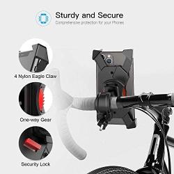 Bike Phone Mount Holder 【2020 Safest】 Anti Shake Universal Cell Phone Holder for Bicycle Mount 360° Rotation Bicycle & Motorcycle Handlebar for iPhone Samsung Any Smartphones Between 4.7 to 6.8 inches