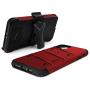 Zizo Bolt Cover - Case for iPhone 11 with Military Grade + Glass Screen Protector & Kickstand and Holster (Red/Black)