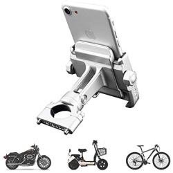 vicelecus Motorcycle Phone Mount, Adjustable Anti Shake Metal Bike Phone Holder for iPhone X/8/7/6 Plus Samsung Galaxy S9/S8/S7/S6 GPS, Holds Devices up to 3.7" Width (Silver)