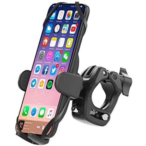 APPS2Car Universal Bicycle & Motorcycle Phone Mount, 360 Rotation Adjustable Bike Handlebar Cell Phone Holder with Anti-Scratch Design for iPhone11 Pro/11/Max/XS/XR/X/8, Samsung Galaxy S20/S10