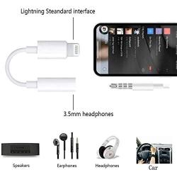 iPhone Headphone Adapter (2 Pack)[Apple MFi Certified] for iPhone 7/7Plus/8/8Plus/X/Xs/XR/11 pro/SE Adapter Headphone Jack, Lightning Dongle to 3.5 mm Headphone Adapter Jack Compatible with All iOS
