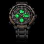 GOLDEN HOUR Luxury Stainless Steel Analog Digital Watches for Men Male Outdoor Sport Waterproof Big Heavy Wristwatch