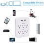 POWRUI Surge Protector, USB Wall Charger with 2 USB Charging Ports(Smart 2.4A Total), 6-Outlet Extender and Top Phone Holder for Your Cell Phone, White, ETL Listed