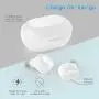Kurdene Small Wireless Earbuds,Bluetooth Earbuds with Charging Case Bass Sounds IPX8 Waterproof Sports Headphones with Mic Touch Control 24H Playtime for iPhone/Samsung/Android -White