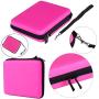 Travel Protective Carrying Storage Bag Compatible for Nintendo 2DS - Hard Shell and Accessories Pocket Storage Organizer for 2DS with Double Zipper, Wrist Strap and Game Storage (Pink)