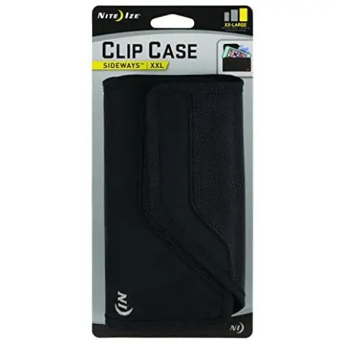 Nite Ize Clip Case Sideways Phone Holster - Protective, Clippable Phone Holster For Your Belt Or Waistband - XX Large - Black