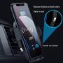 DM Car Phone Mount Air Vent Automatic Clamping Cell Phone Holder for Car Wireless Charger Compatible with iPhone Xs Max/XR/XS/X/8 Plus Samsung Galaxy S9/S8/S7/S6 Edge/Note5 & Other Smartphone