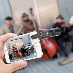 TRRS Plug and Play Directional Microphone, Saramonic Video Shotgun Mic with Monitor Compatible with iPhone8 7 6 Android Smartphones,for YouTube,Interview,Studio,Video Recording,Vlogging