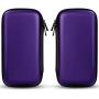 iMangoo Shockproof Carrying Case Hard Protective EVA Case Impact Resistant Travel 12000mAh Bank Pouch Bag USB Cable Organizer Earbuds Sleeve Pocket Accessory Smooth Coating Zipper Wallet Purple