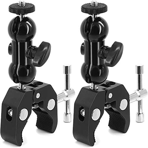 2Pack Camera Clamp Mount Monitor Mount Bracket Double Ballhead Ball Arm with Super Clamp for Ronin M Ronin MX Freefly MOVI