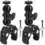 2Pack Camera Clamp Mount Monitor Mount Bracket Double Ballhead Ball Arm with Super Clamp for Ronin M Ronin MX Freefly MOVI