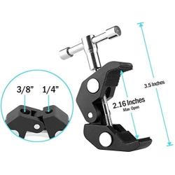 7 Inch Adjustable Articulating Friction Magic Arm with Large Metal Camera Clamp for DSLR Camera Rig, Tripod, Photography Studio, LCD/DV Monitor, Microphone