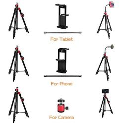 TAIROAD 65-Inch Phone Tripod for iPhone Android Cell Phone Tripod Mount with Wireless Remote, Cellphone Phone Tablet Stand Holder, Adjustable Gooseneck, 360 Panorama Ball Head and Carrying Bag