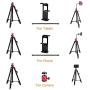 TAIROAD 65-Inch Phone Tripod for iPhone Android Cell Phone Tripod Mount with Wireless Remote, Cellphone Phone Tablet Stand Holder, Adjustable Gooseneck, 360 Panorama Ball Head and Carrying Bag