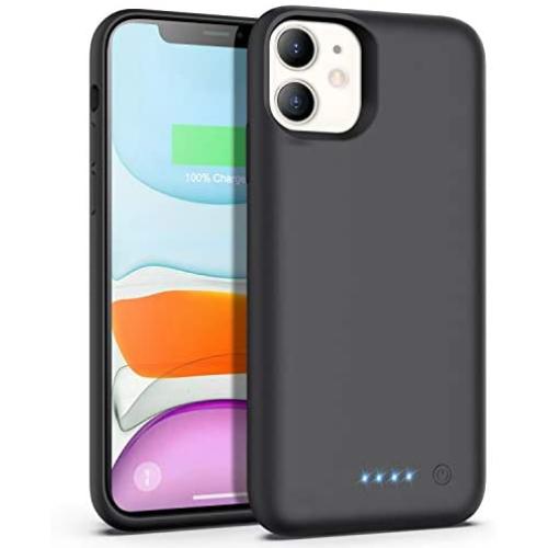 LanLuk Battery Case for iPhone 11, 6800mAh Portable Protective Charging Case Compatible with Apple iPhone 11 (6.1inch) Rechargeable Extended Battery Charger Case Backup Power Bank Cover(Black)