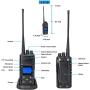 SAMCOM 5 Watts Two Way Radio Long Range Handheld UHF Business Ham Radio for Adult Programmable Walkie Talkie with Rechargeable 1500mAh Battery LCD Display Charging Docks Earpieces (6 Packs)