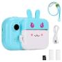 Mini Thermal Printer, 1080P Dual‑Lens 2.4‑Inch 16G Instant Print Camera for Kids, Toy Camera with Print Paper, Portable Digital Creative Print Camera for Boys and Girls(Blue)